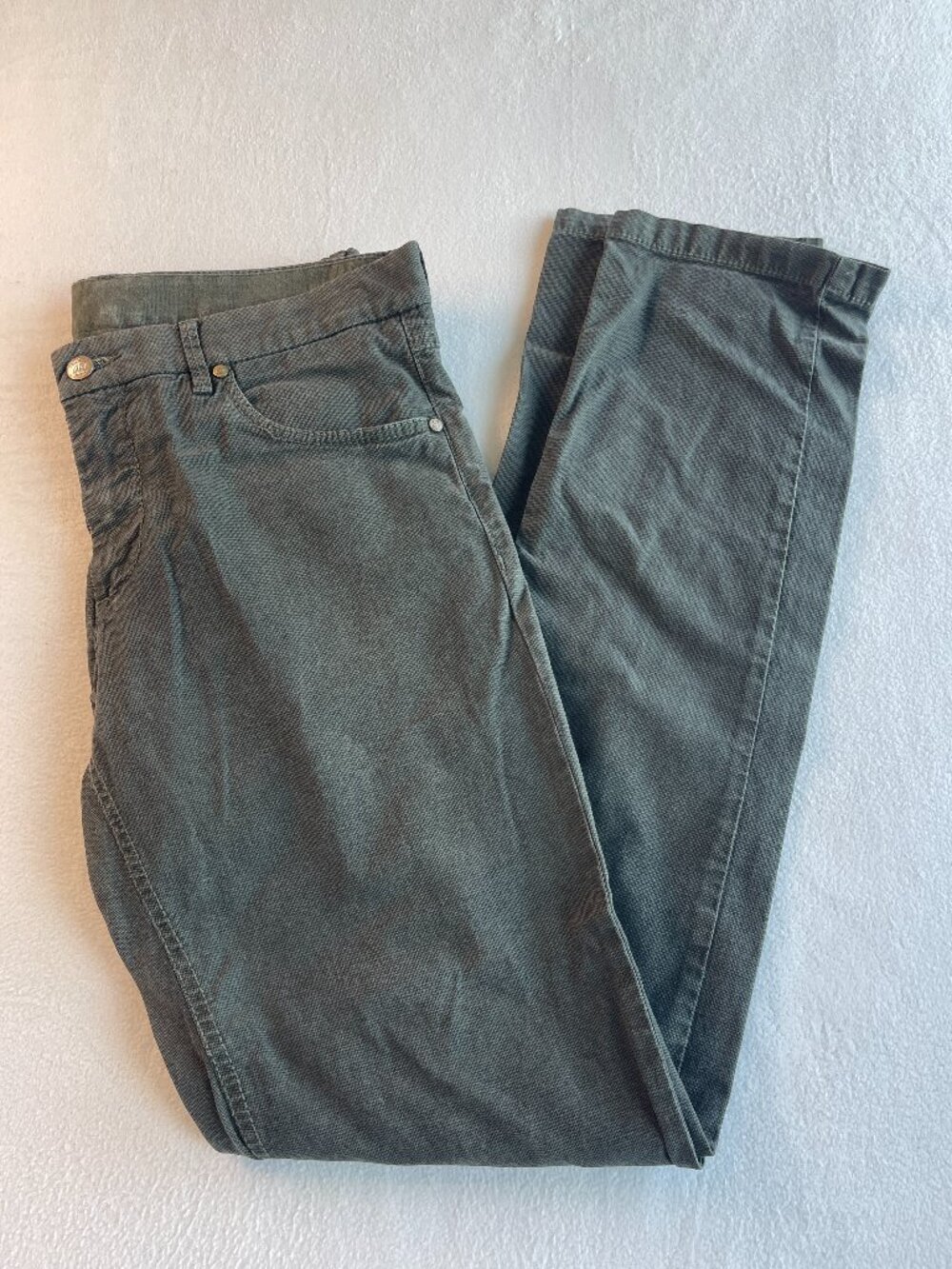 Corneliani ID Mens Olive Green Cotton 5 Pocket Pants Jean Cut Italy IT 50 US 34